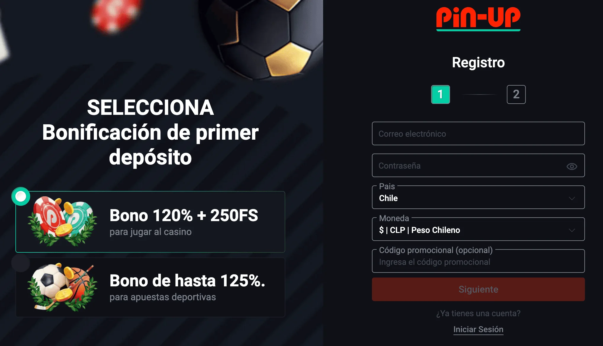 pin up registro
